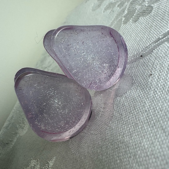 1” (25mm) Glasswear Studios Diamond Galaxy on Pink Slime teardrop plugs - Picture 1 of 3